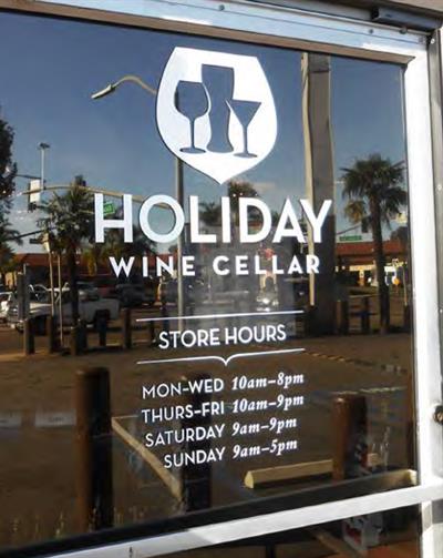 Holiday Wine Cellar door graphics